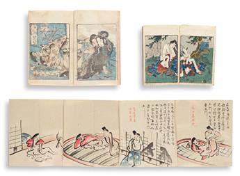 (JAPAN -- EROTICA.) Group of mid-to-late nineteenth-century shunga.